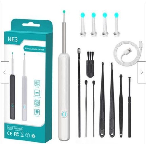 NE3 Ear Cleaner Otoscope Ear Wax Removal Tool With Camera LED Light Wireless Ear Endoscope Ear Cleaning Kit For I-phone - Image 6
